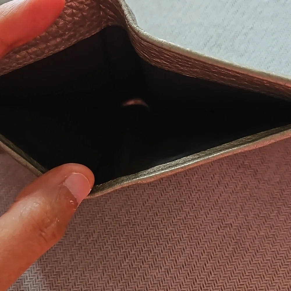 Gucci Soho tri-fold gold metallic compact wallet